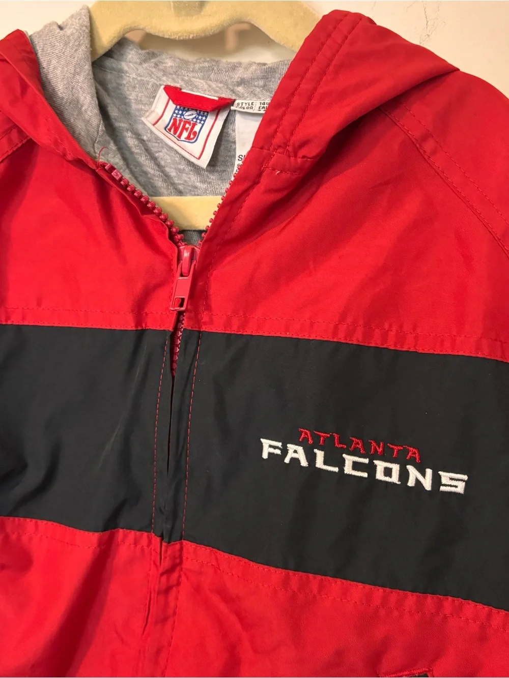 NFL Red and Black Atlanta Falcons Kids Hooded Raincoat